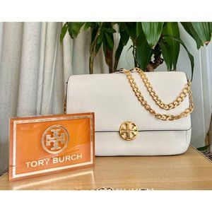 ♦️♦️AUTHENTIC TORY BURCH WHITE LEATHER CHELSA HANDBAG